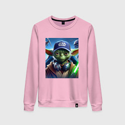 Женский свитшот Прикольный Йода с наушниками - прикол