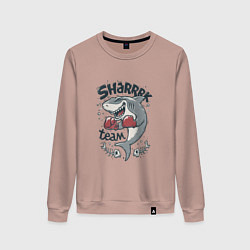 Свитшот хлопковый женский Shark team, цвет: пыльно-розовый