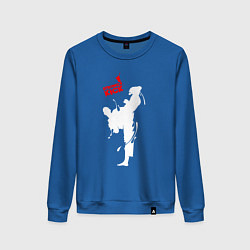 Свитшот хлопковый женский Кикбоксинг - атака, цвет: синий