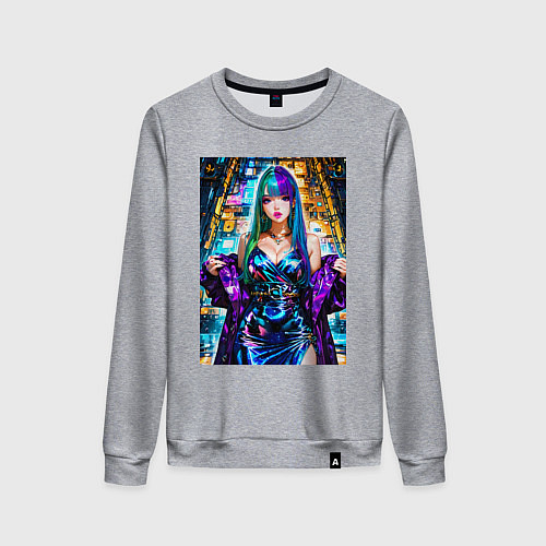 Женский свитшот Девушка поп идол / Меланж – фото 1