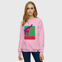 Свитшот хлопковый женский В Африке, цвет: светло-розовый — фото 2
