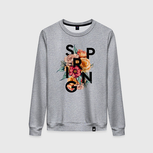 Женский свитшот Spring flowers / Меланж – фото 1