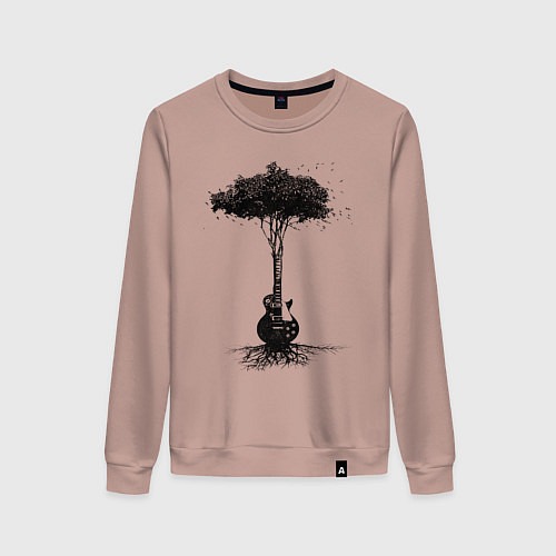 Женский свитшот Гитарное дерево / Пыльно-розовый – фото 1