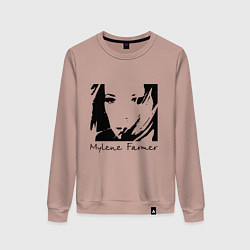 Свитшот хлопковый женский Милен Фармер, цвет: пыльно-розовый