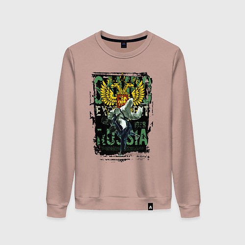 Женский свитшот Самбо Россия / Пыльно-розовый – фото 1