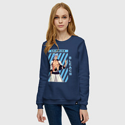 Свитшот хлопковый женский Блич Гриммджоу Джагерджак, цвет: тёмно-синий — фото 2