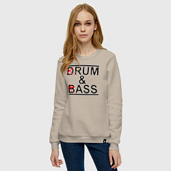 Свитшот хлопковый женский Drum and bass color, цвет: миндальный — фото 2