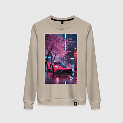Женский свитшот Суперкар и сакура