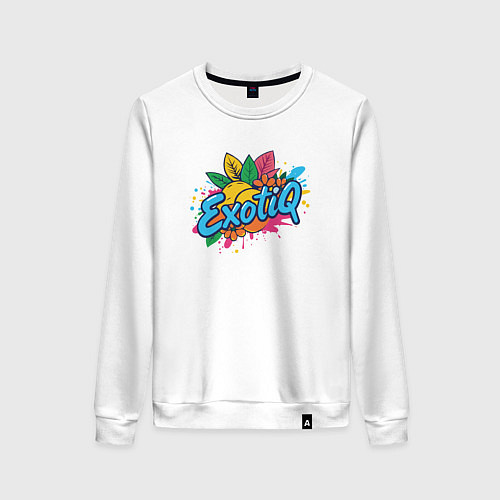 Женский свитшот Надпись экзотика / Белый – фото 1