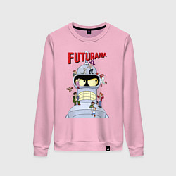 Свитшот хлопковый женский Futurama all, цвет: светло-розовый