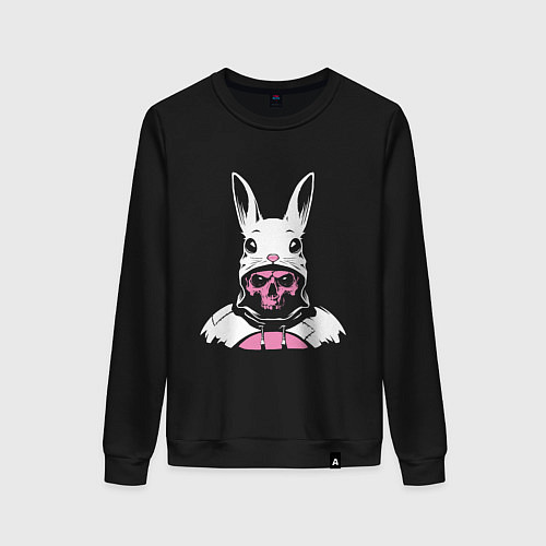 Женский свитшот Череп - кролик / Черный – фото 1