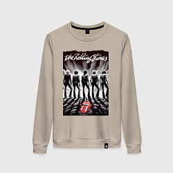 Свитшот хлопковый женский Молодые Роллинги со спины - восход солнца, цвет: миндальный