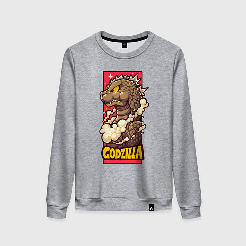 Женский свитшот Pink godzilla / Меланж – фото 1