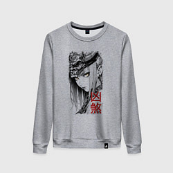 Женский свитшот Девушка в демоническом шлеме