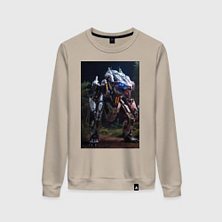 Свитшот хлопковый женский Робот в стиле Horizon, цвет: миндальный