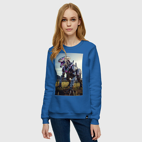 Женский свитшот Робот в стиле Horizon / Синий – фото 3