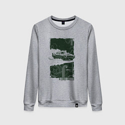 Свитшот хлопковый женский Спорткар в гранж стиле, цвет: меланж
