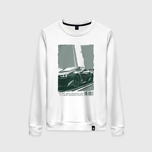 Женский свитшот Постер спорткара / Белый – фото 1