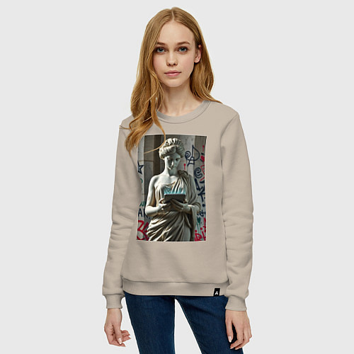 Женский свитшот Стрит арт и античность / Миндальный – фото 3