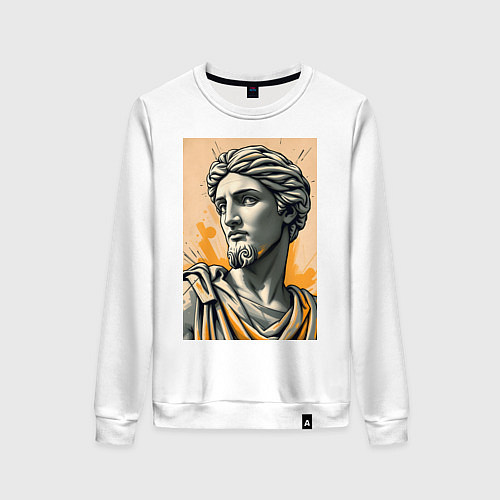 Женский свитшот Арт с античным портретом / Белый – фото 1