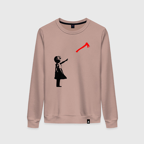 Женский свитшот Девочка и топор / Пыльно-розовый – фото 1