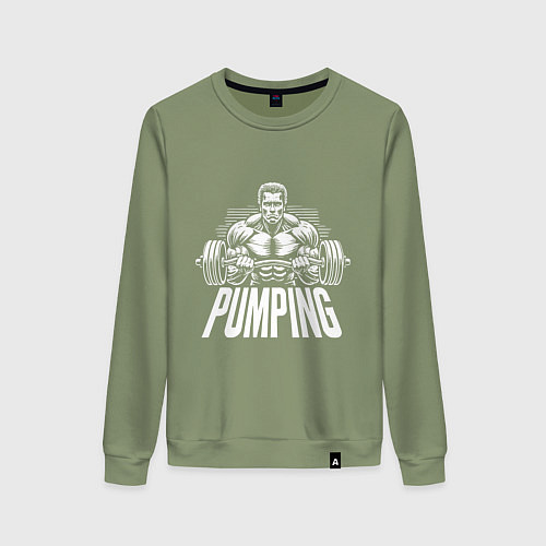 Женский свитшот Арнольд Шварценеггер - качалка / Авокадо – фото 1