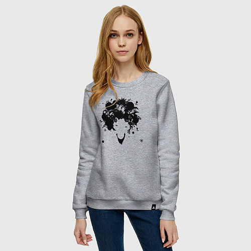 Женский свитшот Девочка весна / Меланж – фото 3