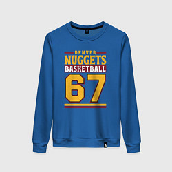 Свитшот хлопковый женский Nuggets 67, цвет: синий