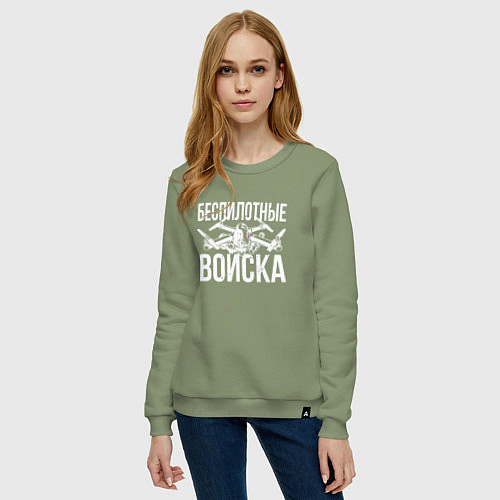 Женский свитшот Россия - беспилотные войска / Авокадо – фото 3