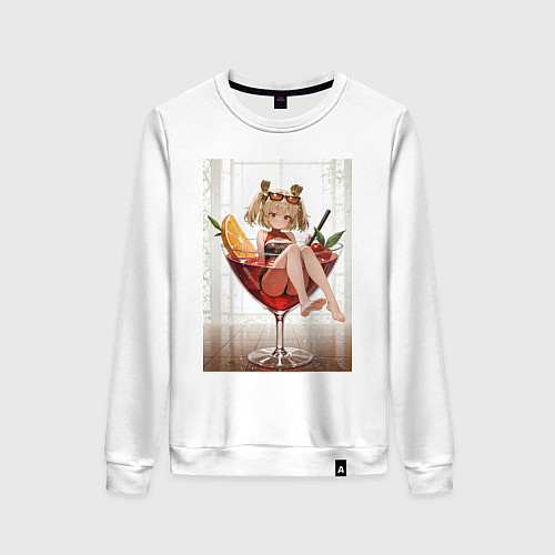 Женский свитшот Burnice White в бокале Zenless Zone Zero / Белый – фото 1