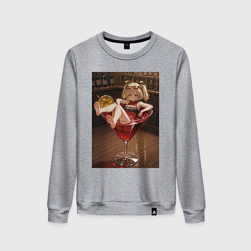 Женский свитшот Burnice White в бокале Zenless Zone Zero / Меланж – фото 1