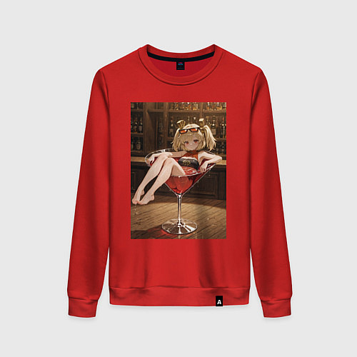 Женский свитшот Burnice White в бокале Zenless Zone Zero / Красный – фото 1