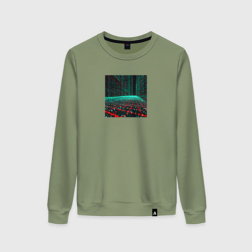 Женский свитшот Техно куб / Авокадо – фото 1