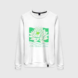 Свитшот хлопковый женский The white lotus-green, цвет: белый
