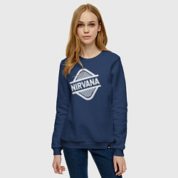 Свитшот хлопковый женский Nirvana rock, цвет: тёмно-синий — фото 2