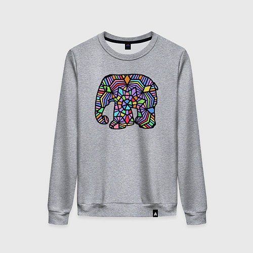 Женский свитшот Цветной слоник / Меланж – фото 1