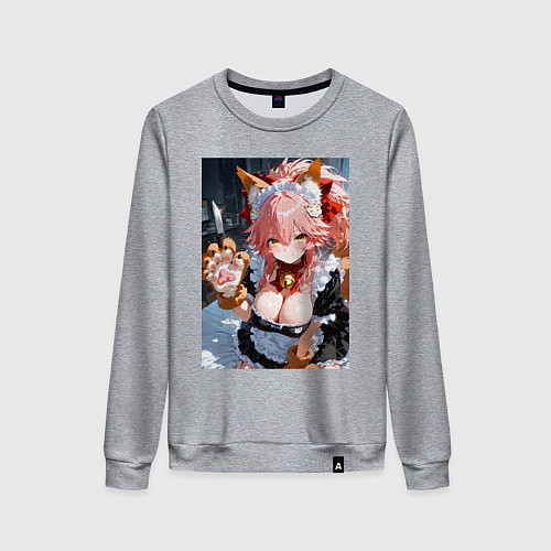 Женский свитшот Фейт Тамамо в костюме горничной / Меланж – фото 1