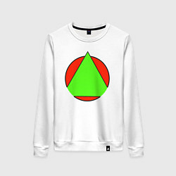 Свитшот хлопковый женский Треугольник в круге, цвет: белый