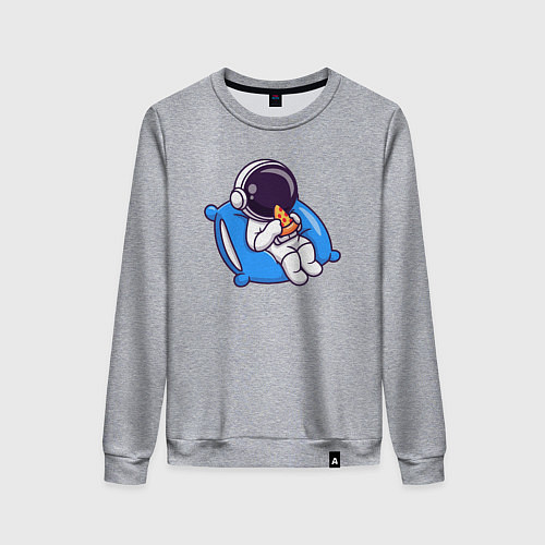 Женский свитшот Spaceman and pizza / Меланж – фото 1