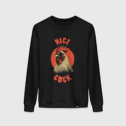 Свитшот хлопковый женский Милый петушок, цвет: черный