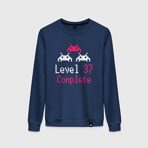 Женский свитшот Уровень 37 пройден / Тёмно-синий – фото 1