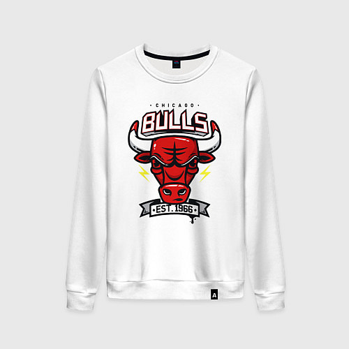 Женский свитшот Chicago bulls head / Белый – фото 1