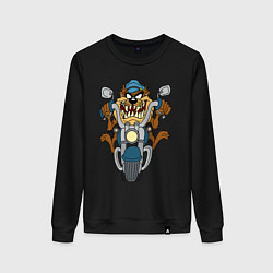 Свитшот хлопковый женский Biker Taz, цвет: черный