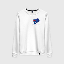 Свитшот хлопковый женский Я Австралиец - патриотизм, цвет: белый