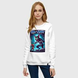 Свитшот хлопковый женский Tom and Jerry - Halloween fantasy, цвет: белый — фото 2