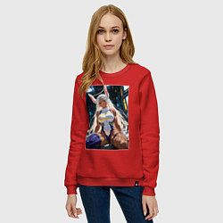 Свитшот хлопковый женский Мирко Моя геройская академия, цвет: красный — фото 2