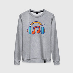 Женский свитшот Наушники и нота
