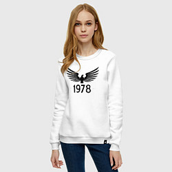 Свитшот хлопковый женский Орлиный 1978, цвет: белый — фото 2