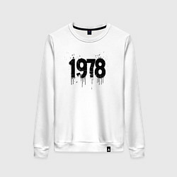 Свитшот хлопковый женский 1978 год в стиле граффити, цвет: белый