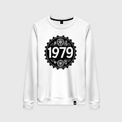 Свитшот хлопковый женский Механический символ 1979 года, цвет: белый